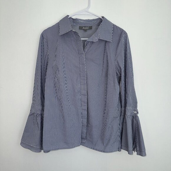 Marled Reunited Bell Sleeve Button Down Blouse - Picture 4 of 11